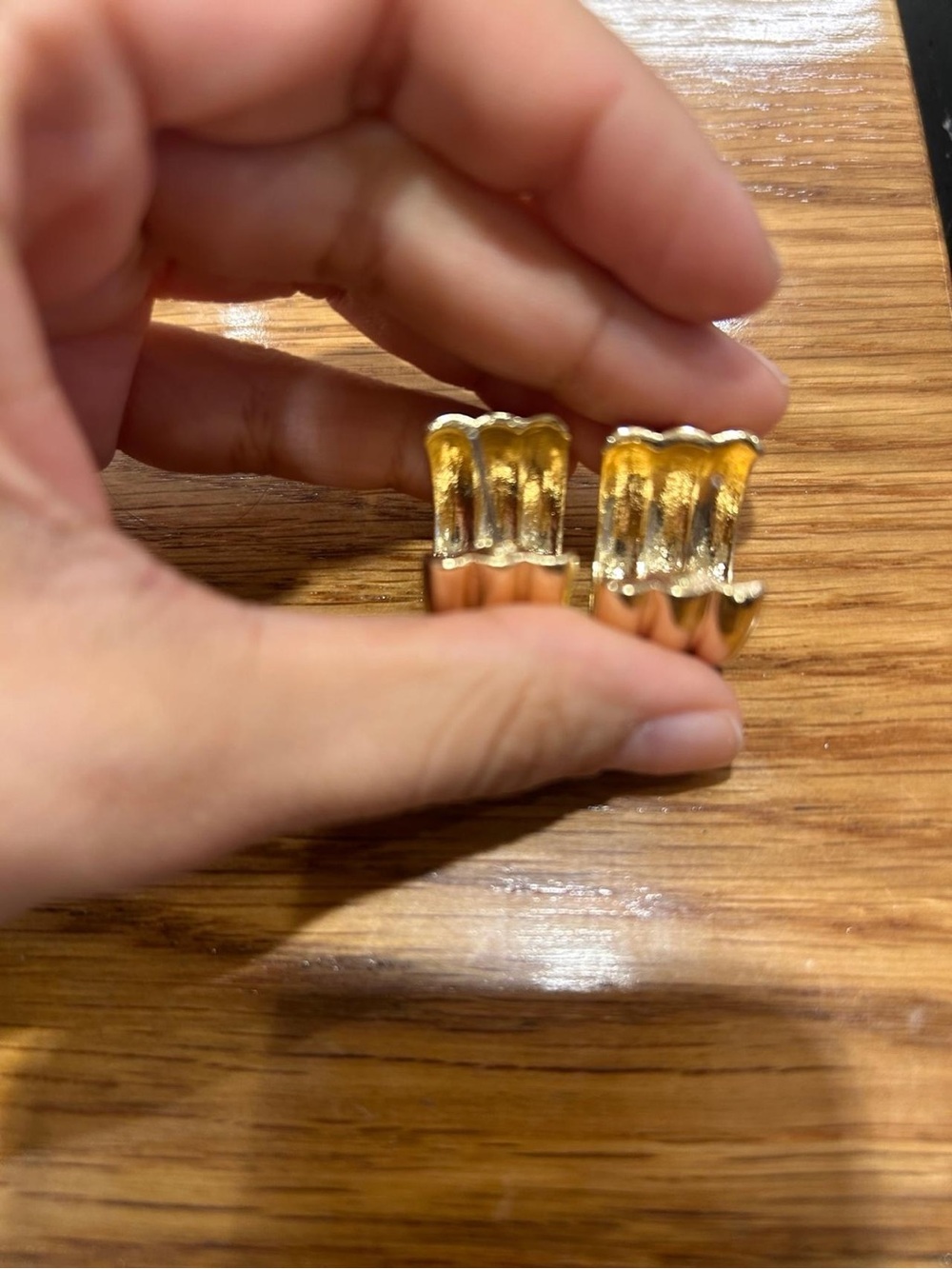 Gold-Tone Ribbed Clip-On Earrings - Women Jewelry